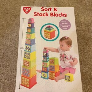 Red and Orange Building Set with Stacking Blocks